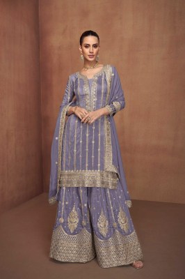 Saloni by Gulkayra Designer Real simar silk embroidered free size Suit with palazzo and dupatta catalogue  readymade suit catalogs