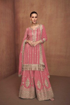Saloni by Gulkayra Designer Real simar silk embroidered free size Suit with palazzo and dupatta catalogue  readymade suit catalogs