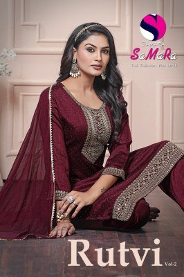 Samara Rutvi Vol 2 Vichitra Silk SiroSki Diamond Embroidered Suit Set Wholesale Women Ethnic Wear Samara