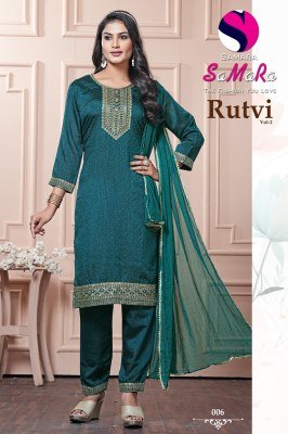 Samara Rutvi Vol 2 Vichitra Silk SiroSki Diamond Embroidered Suit Set Wholesale Women Ethnic Wear readymade suit catalogs