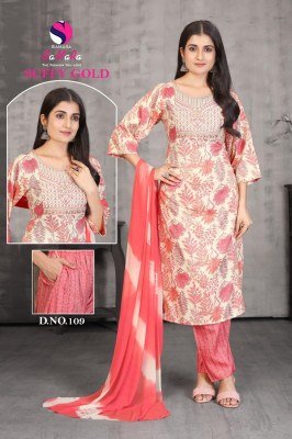 Samara Suffy Gold Vol 2 Capsule Print Suit Kurti Pant  with Sikvans Embroidery And Chiffon Siburi Dupatta Wholesale  kurtis catalogs