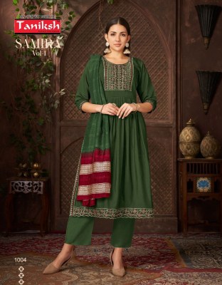 Samira vol 1 by Taniksh  embroidered Nyra cut anarkali suit collection in low price readymade suit catalogs