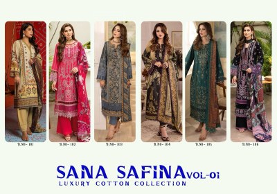 Sana by Safina vol 1 fancy pure cotton unstitched karachi suit catalogue at wholesale price salwar kameez catalogs