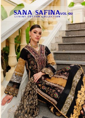 Sana safina vol 2 by karachi style heavy pure cotton printed unstitched dress material catalogue at affordable rate Amavi