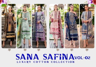Sana safina vol 2 by karachi style heavy pure cotton printed unstitched dress material catalogue at affordable rate pakistani suit catalogs