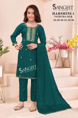 Sangeet Harshini 1 Vichitra Blooming Silk Lined Top with Heavy Embroidery and Matching Pant Dupatta Wholesale kurtis catalogs