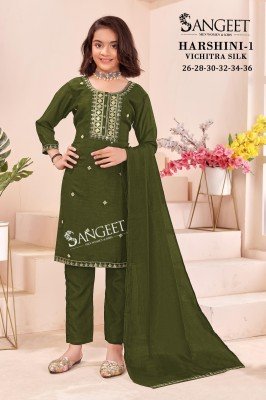 Sangeet Harshini 1 Vichitra Blooming Silk Lined Top with Heavy Embroidery and Matching Pant Dupatta Wholesale kurtis catalogs