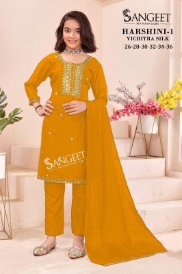 Sangeet Harshini 1 Vichitra Blooming Silk Lined Top with Heavy Embroidery and Matching Pant Dupatta Wholesale kurtis catalogs