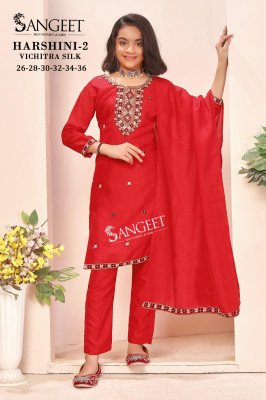 Sangeet Harshini 2 Festive Wear Vichitra Blooming Silk Embroidered Top Pant Dupatta Wholesale kurtis catalogs
