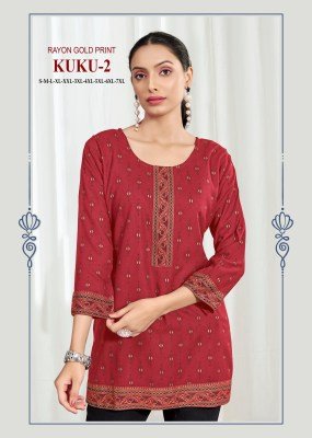 Sangeet Kuku 2 Heavy Rayon Multi Print Bombay Pattern Top Wholesale kurtis catalogs