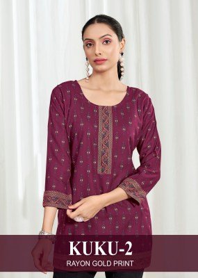 Sangeet Kuku 2 Heavy Rayon Multi Print Bombay Pattern Top Wholesale kurtis catalogs