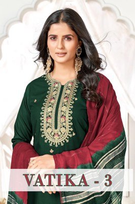 Sangeet Vatika 3 Heavy Rayon Gold Print Kurti Set with Heavy Chanderi Sequence Shaded Dupatta Wholesale kurtis catalogs