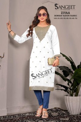 Sangeet Ziyaa Heavy Bombay Rayon Vatican Embroidered Top 