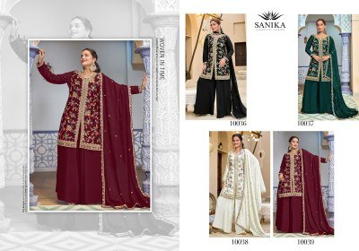 Sanika Fashion Jiya Premium Chinon Silk Handwork Suit  And Plazo readymade suit catalogs