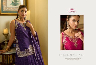 Sanika Fashion Varnika Premium Georgette Silk Heavy Embroidered Lehenga Set Wholesale readymade suit catalogs