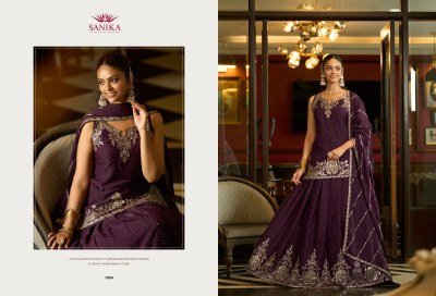 Sanika Fashion Varnika Premium Georgette Silk Heavy Embroidered Lehenga Set Wholesale readymade suit catalogs