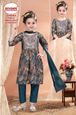 Sanika vol 2 present 8659 modal printed flared girls kurti bottom and dupatta catalogue Amavi