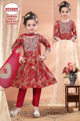 Sanika vol 2 present 8659 modal printed flared girls kurti bottom and dupatta catalogue readymade suit catalogs