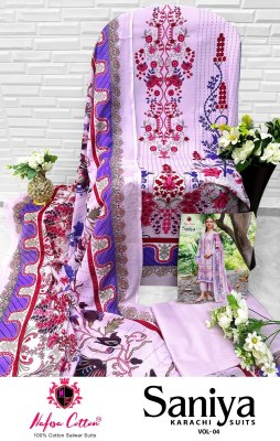 Saniya Karachi Suit vol 4 by Nafisha Cotton digital style unstitched suit catalogue at affordable rate salwar kameez catalogs