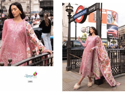 Saniya Trendz by Noorchikankari vol 13 embroidered unstitched Pakistani suit catalogue at low rate pakistani suit catalogs