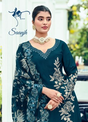 Sanjh by Radha Trends Premium chinon heavy embroidered unstitched pakistani suit catalogue at low rate Amavi