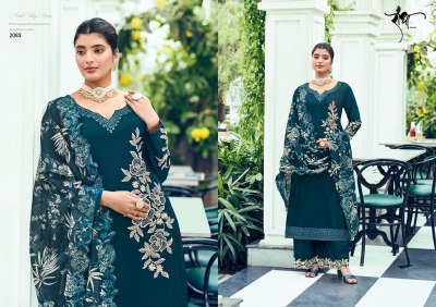 Sanjh by Radha Trends Premium chinon heavy embroidered unstitched pakistani suit catalogue at low rate pakistani suit catalogs