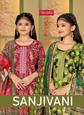 Sanjivani kids vol 1 by Nemis reyon printed fancy readymade suit catalogue at affordable rate Amavi