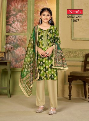 Sanjivani kids vol 1 by Nemis reyon printed fancy readymade suit catalogue at affordable rate readymade suit catalogs