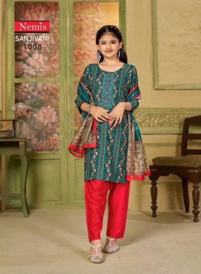 Sanjivani kids vol 1 by Nemis reyon printed fancy readymade suit catalogue at affordable rate readymade suit catalogs