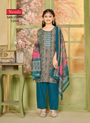 Sanjivani kids vol 1 by Nemis reyon printed fancy readymade suit catalogue at affordable rate readymade suit catalogs