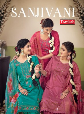 Sanjivani vol 1 by Taniksh cotton viscorse embroidered readymade suit catalogue at low rate readymade suit catalogs