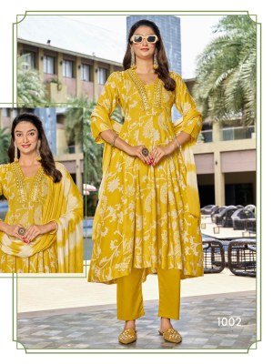 Sankheswer Impex Affeirs Vol 1 collection featuring Premium Rayon Foil Print Anarkali Bottom And dupatta  Wholesale kurtis catalogs