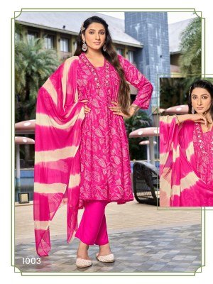 Sankheswer Impex Affeirs Vol 1 collection featuring Premium Rayon Foil Print Anarkali Bottom And dupatta  Wholesale kurtis catalogs