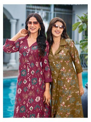 Sankheswer Impex Charmi Vol 1 Vertical Foil Discharge Printed Fabric   Vertical Design Bottom Wholesale kurtis catalogs