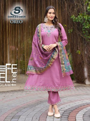 Sankheswer Impex Orio Vol 1 Vertican A Line 3 Piece Suit Set readymade suit catalogs