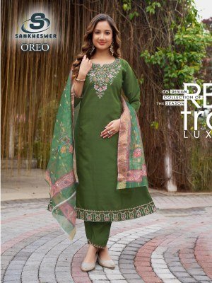 Sankheswer Impex Orio Vol 1 Vertican A Line 3 Piece Suit Set readymade suit catalogs