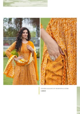 Sara Vol 14 by Mystic 9 reyon capsule Nayra cut foil printed readymade suit collection with wholesale price readymade suit catalogs