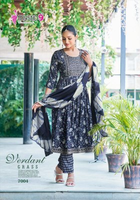 Sara Vol 7 by Mystic Premium reyon capsual foil print readymade suit catalogue at affordable rate readymade suit catalogs