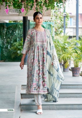Sara Vol 7 by Mystic Premium reyon capsual foil print readymade suit catalogue at affordable rate readymade suit catalogs