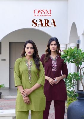 Sara by Ossm Premium Cotton embroidered co ord set collection with affordable rate wholesale catalogs