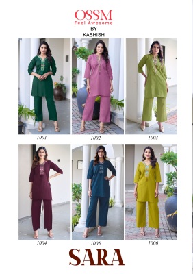 Sara by Ossm Premium Cotton embroidered co ord set collection with affordable rate co ord set catalogs
