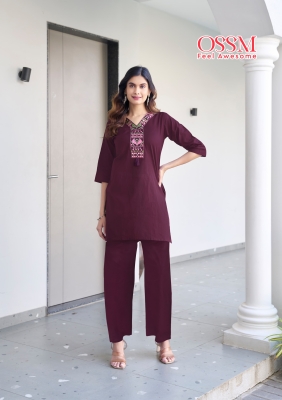 Sara by Ossm Premium Cotton embroidered co ord set collection with affordable rate co ord set catalogs