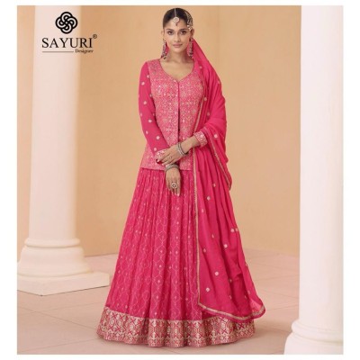 Sara by Sayuri Designer Real georgette embroidered designer pakistani suit catalogue at affordable rate readymade suit catalogs