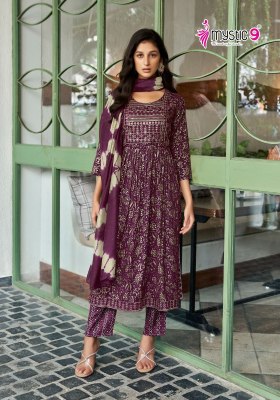 Sara vol 11 by Mystic 9 premium capsule foil printed suit collection readymade suit catalogs