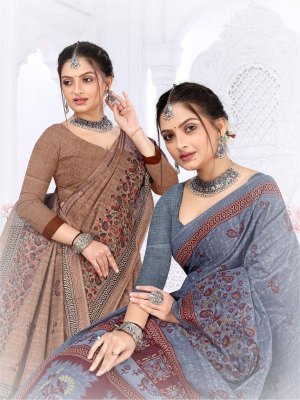 Sarasvati Vol 1 by Premier Pure Cotton printed exclusive saree with blouse collection in affordable rate sarees catalogs
