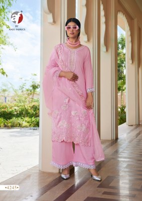 Sargam 2 by anju fabric pure muslin Light colour top with bottom and dupatta in low rate readymade suit catalogs