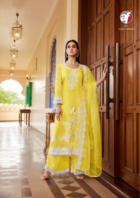 Sargam 2 by anju fabric pure muslin Light colour top with bottom and dupatta in low rate readymade suit catalogs
