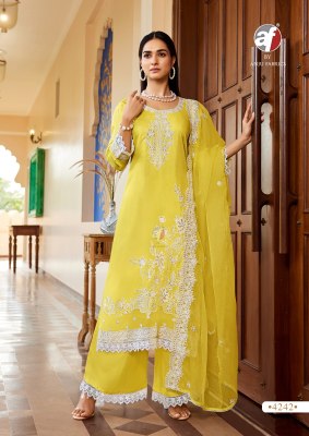 Sargam 2 by anju fabric pure muslin Light colour top with bottom and dupatta in low rate readymade suit catalogs