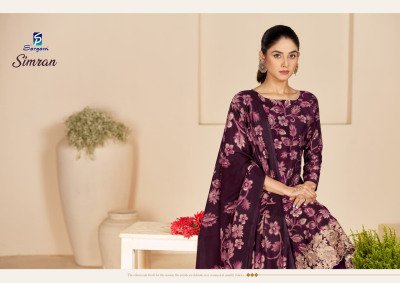 Sargam Simran Pure Viscose Modal Muslin Unstitched Dress Material with Foil Print Embroidered Dupatta Wholesale dress material catalogs