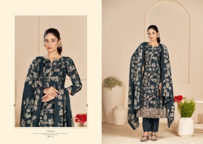 Sargam Simran Pure Viscose Modal Muslin Unstitched Dress Material with Foil Print Embroidered Dupatta Wholesale dress material catalogs